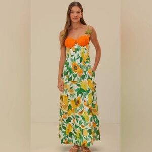 Papaya Salad Scarf Sleeveless Maxi Dress - FARM RIO